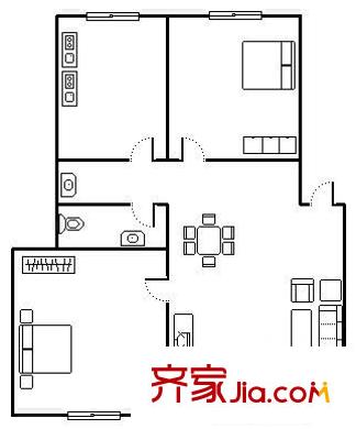 瑞康花園 2室 戶型圖
