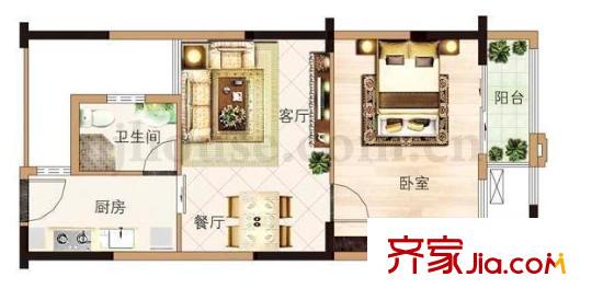 瑞鴻名邸戶型圖戶型圖 1室 1室1廳1衛(wèi)1廚