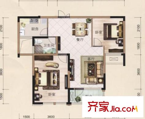 瑞鴻名邸戶型圖戶型圖 2室 2室2廳1衛(wèi)