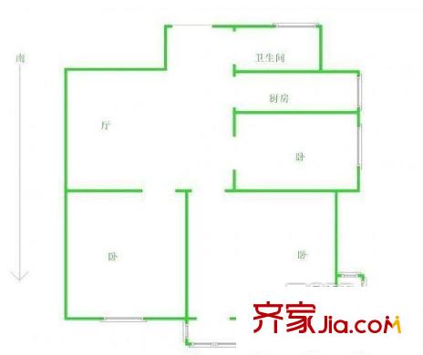 四衛(wèi)頭小區(qū)戶型圖戶型圖 3室 3室1廳1衛(wèi)1廚