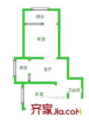四衛(wèi)頭小區(qū)戶型圖 戶型圖 2室 2室1廳1衛(wèi)1廚