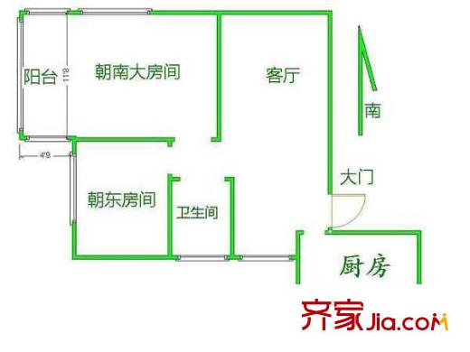 中和園戶型圖 戶型圖 2室 2室1廳1衛(wèi)1廚