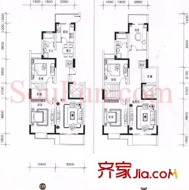新百花園戶型圖戶型圖 5室 5室3廳2衛(wèi)1廚
