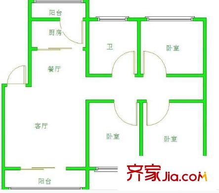 金輪第一城戶型圖戶型圖3室 3室2廳1衛(wèi)1廚
