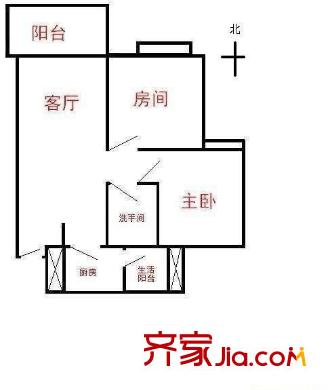 金輪第一城戶型圖戶型圖 2室 2室2廳1衛(wèi)1廚