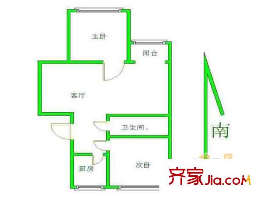 大方巷住宅戶型圖戶型圖 2室 2室1廳1衛(wèi)1廚