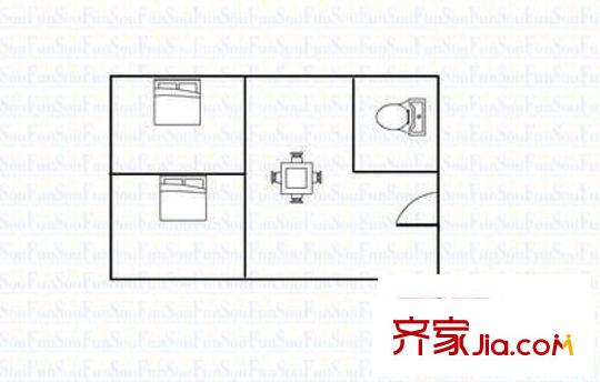 晚市小區(qū)戶型圖戶型圖 2室 2室1廳1衛(wèi)1廚