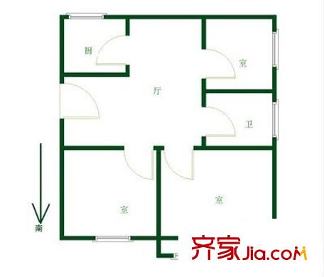 金源太古城戶型圖戶型圖 3室 3室2廳1衛(wèi)1廚