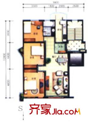 金源太古城戶型圖戶型圖 3室 3室2廳1衛(wèi)