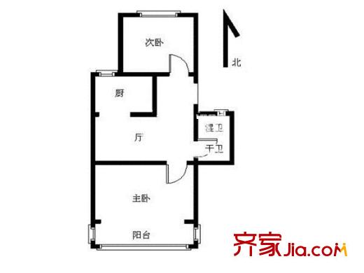 寧工一村戶型圖戶型圖 2室 2室1廳1衛(wèi)1廚