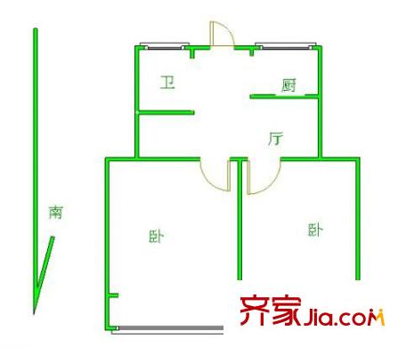 老菜市住宅戶型圖戶型圖 2室 2室1廳1衛(wèi)1廚