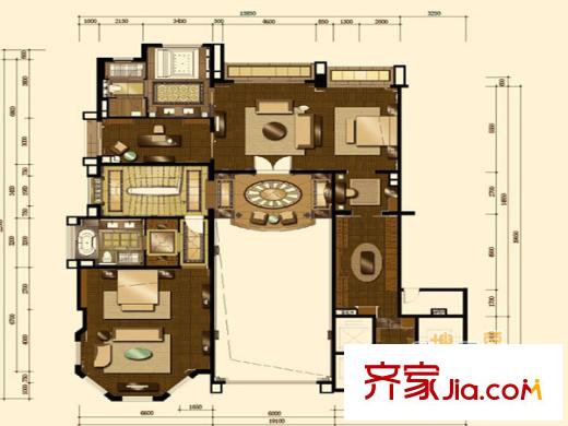 藍山國際公寓戶型圖戶型圖 3室 3室2廳2衛(wèi)1廚