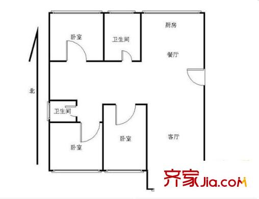 金水翠園 3室 戶型圖