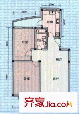 廣興花園戶型圖戶型圖 2室 2室2廳1衛(wèi)1廚