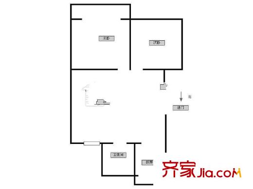 校門口戶型圖戶型圖 3室 3室1廳1衛(wèi)1廚
