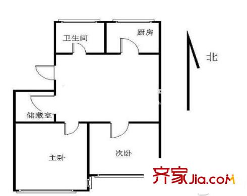 金基公寓戶型圖戶型圖 2室 2室1廳1衛(wèi)1廚