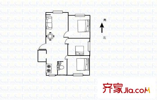 金基公寓戶型圖戶型圖2室 2室2廳1衛(wèi)1廚