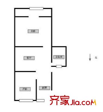 匡蘆路住宅戶型圖戶型圖 2室 2室1廳1衛(wèi)