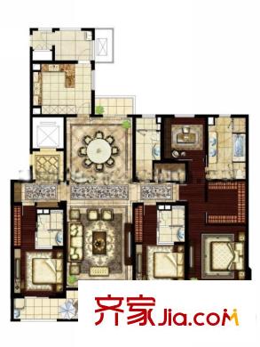 華潤悅府戶型圖二期8#標(biāo)準(zhǔn)層A戶型 4室2廳2衛(wèi)