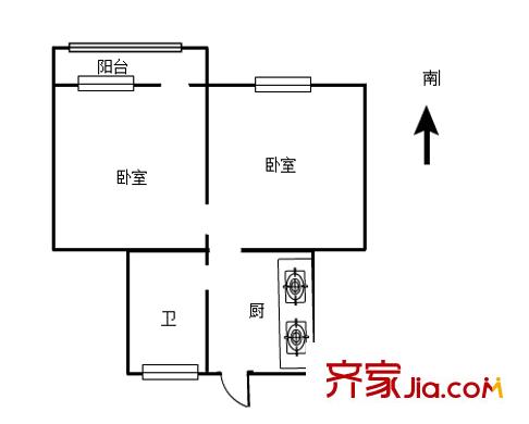 廣州路一中心戶型圖戶型圖 2室 2室1衛(wèi)1廚