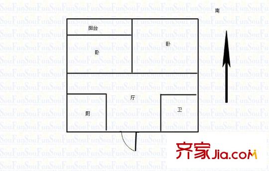廣州路一中心戶型圖戶型圖2室 2室1廳1衛(wèi)1廚
