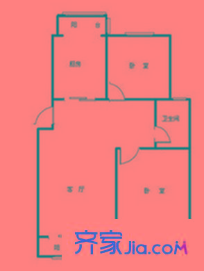 沿河四村戶型圖戶型圖 2室 2室1廳1衛(wèi)1廚