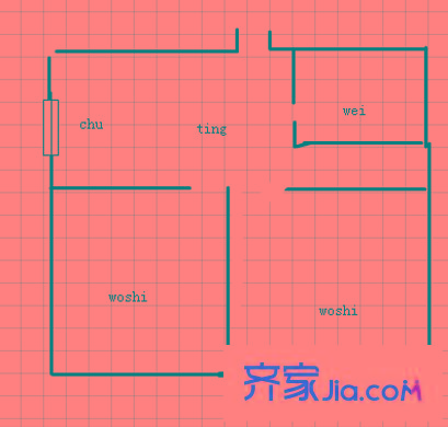 沿河四村戶型圖戶型圖 2室 2室1廳1衛(wèi)