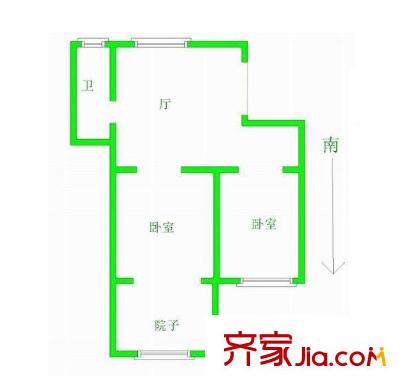 莫愁新寓荷花里戶型圖戶型圖 2室 2室1廳1衛(wèi)1廚
