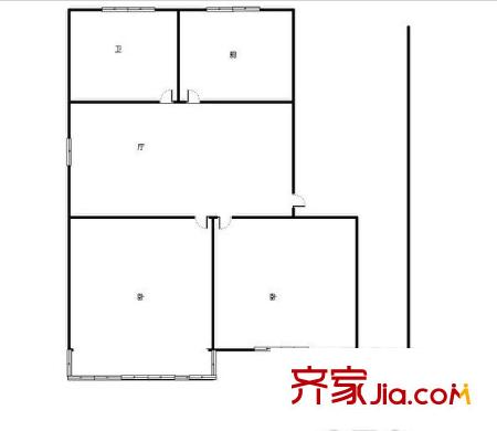 莫愁新寓荷花里戶型圖 戶型圖 2室   2室1廳1衛(wèi)1廚