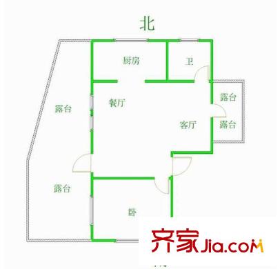 萊茵小鎮(zhèn)戶(hù)型圖 戶(hù)型圖 1室  1室2廳1衛(wèi)1廚