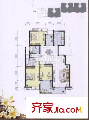 天啟花園戶型圖戶型圖 3室 3室2廳2衛(wèi)1廚