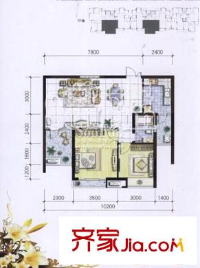 天啟花園戶型圖戶型圖 2室 2室2廳1衛(wèi)1廚