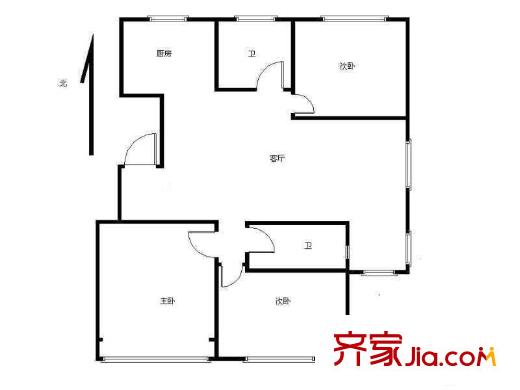 天啟花園戶型圖戶型圖 3室 3室2廳2衛(wèi)1廚
