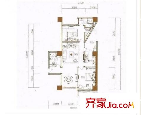 嘉業(yè)國際城戶型圖戶型圖 3室 3室