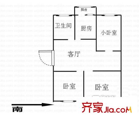 勝利村戶型圖戶型圖 3室 3室1廳1衛(wèi)1廚