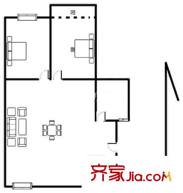 勝利村戶型圖戶型圖 2室 2室2廳1衛(wèi)1廚
