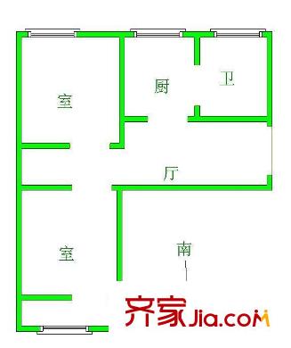 華隆新寓戶型圖戶型圖 2室 2室1廳1衛(wèi)1廚