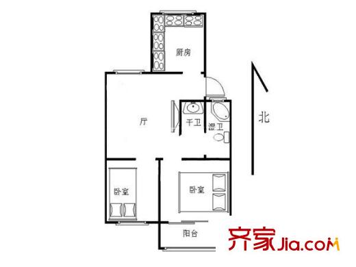 花開園戶型圖戶型圖2室 2室1廳1衛(wèi)