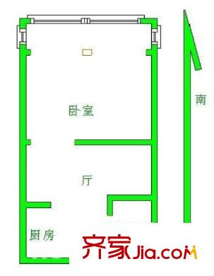 恒基中心國(guó)際公寓戶型圖戶型圖 1室 1室1廳1衛(wèi)1廚