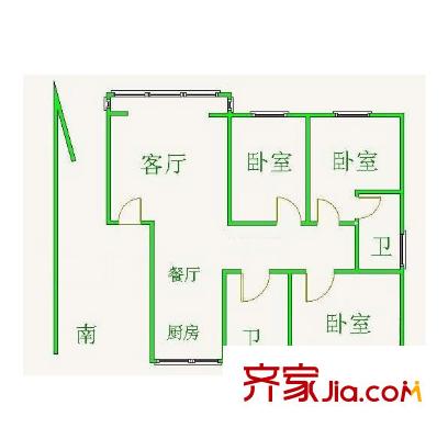 港龍園小區(qū)戶型圖戶型圖 3室 3室2廳2衛(wèi)1廚