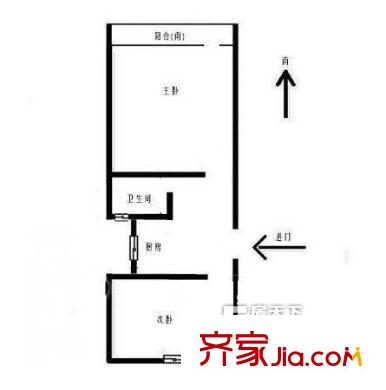 魯迅園小區(qū)戶型圖戶型圖 2室 2室1廳1衛(wèi)1廚