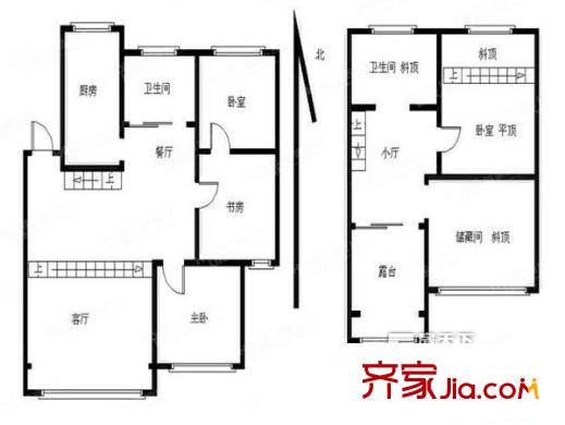 魯迅園小區(qū)戶型圖戶型圖 4室 4室3廳1衛(wèi)1廚