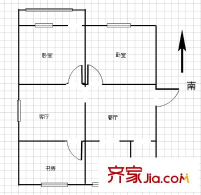 魯迅園小區(qū)戶型圖戶型圖 3室 3室1廳1衛(wèi)1廚