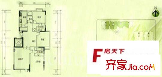 金陵御沁園戶型圖戶型圖  3室 3室2廳2衛(wèi)