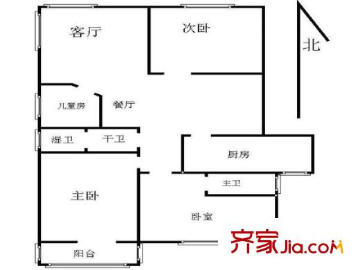金陵御沁園戶型圖戶型圖 4室 4室1廳2衛(wèi)1廚