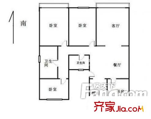 蘇寧華瑰園戶型圖戶型圖 4室 4室2廳2衛(wèi)1廚