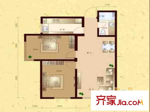 漢口路小區(qū)戶型圖戶型圖 2室 2室1廳1衛(wèi)1廚