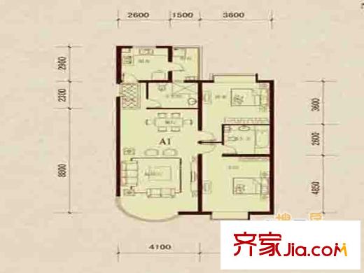 漢口路小區(qū)戶型圖戶型圖 3室 3室1廳1衛(wèi)1廚