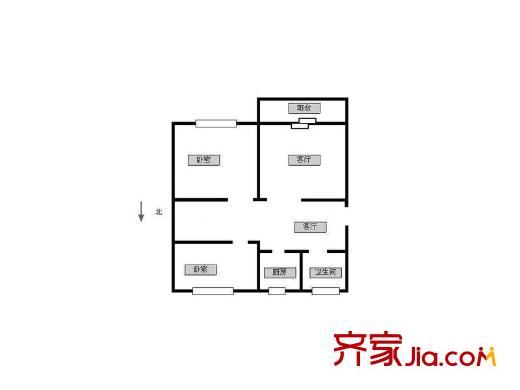 鎖金二村戶型圖戶型圖 3室 3室1廳1衛(wèi)1廚
