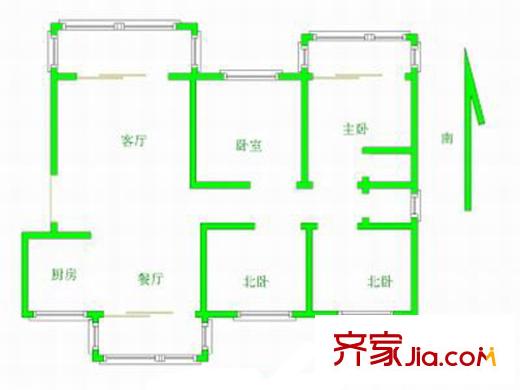 美麗新世界戶型圖戶型圖 4室 4室2廳2衛(wèi)1廚